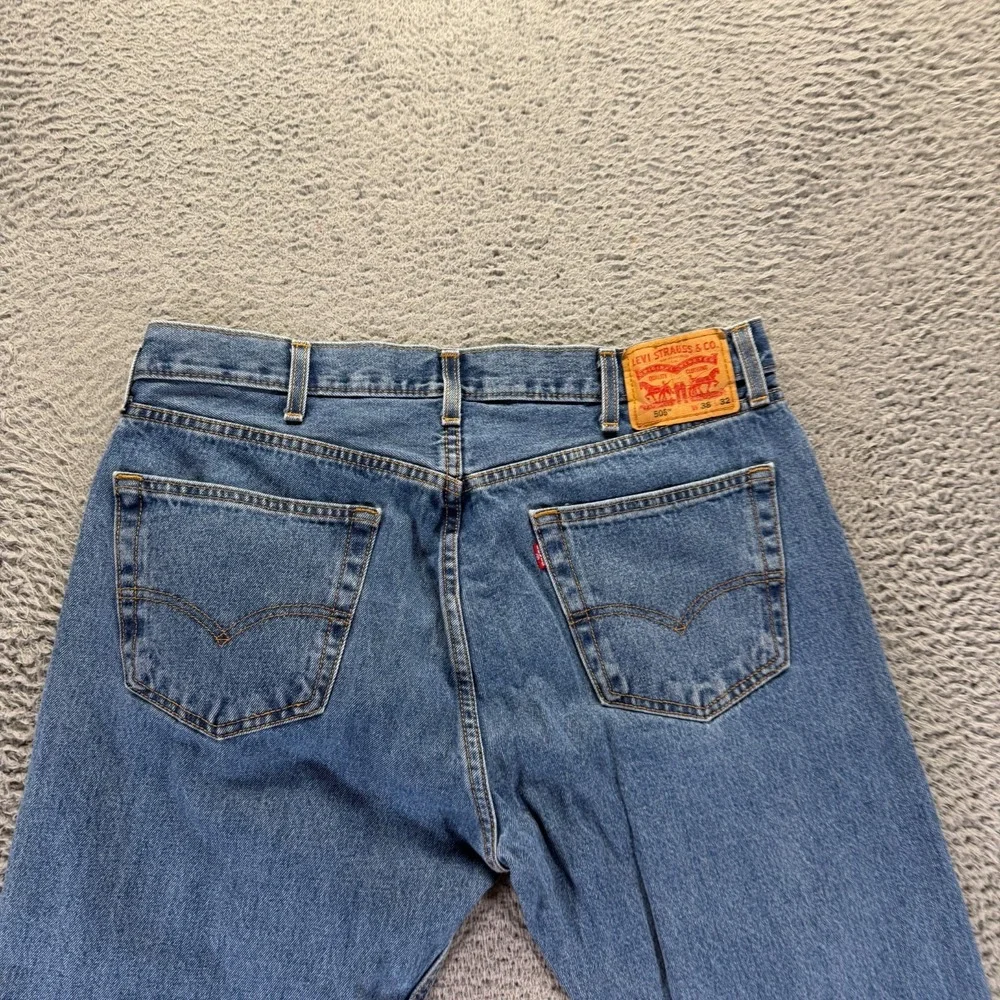 Levi's 505 Jeans Mens 38x30 Blue Cotton Denim Straight Baggy Streetwear Workwear